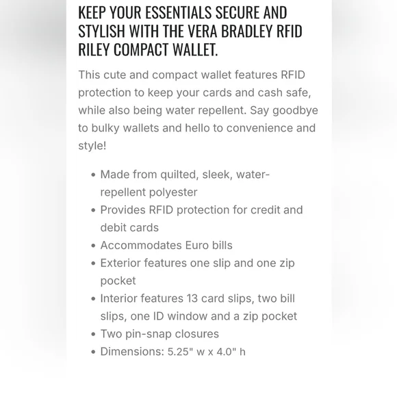 Vera Bradley Pink Quilted Wallet with Disney Characters RFID PROTECTION - Picture 7 of 14